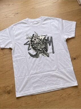 Gildan White Stussy City Turtle Graphic Tee